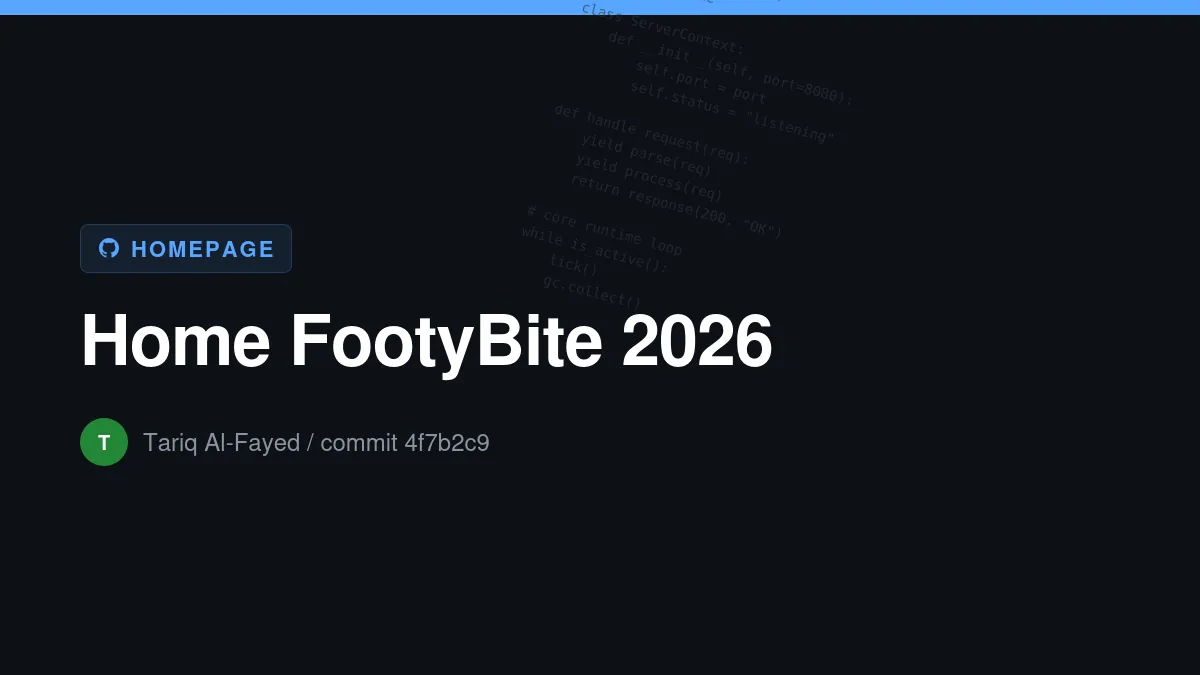 FootyBite 2026 Hero Image